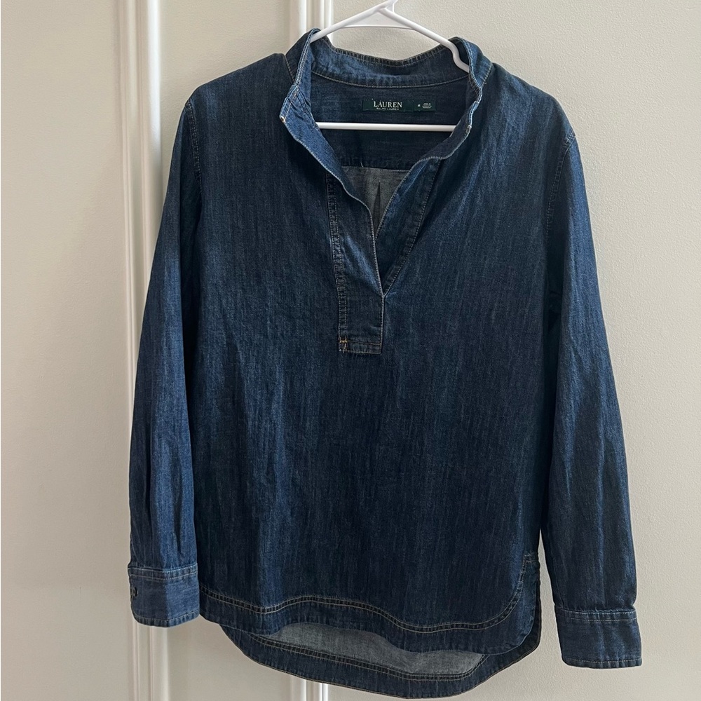 Lauren Ralph Lauren Blue Denim Top medium
